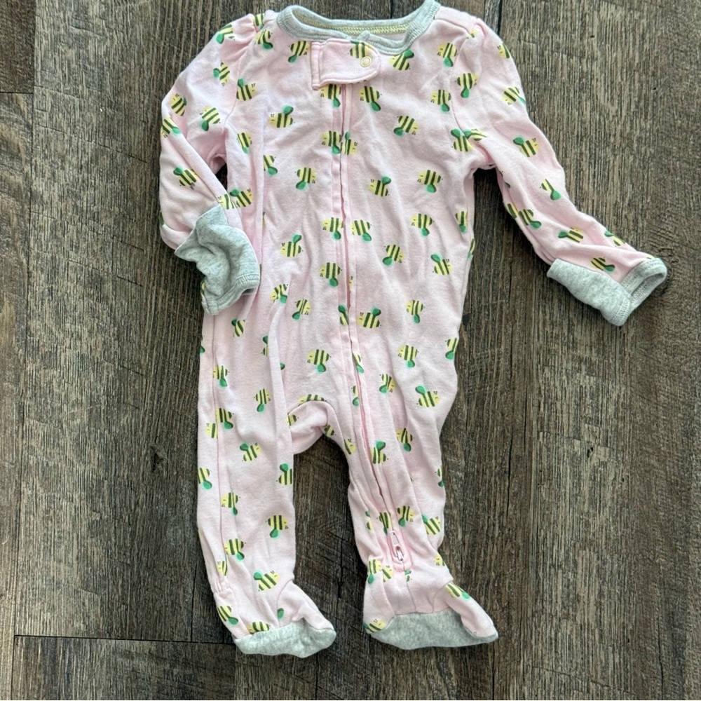Pink Bee Print Baby Sleeper (Bundle!)